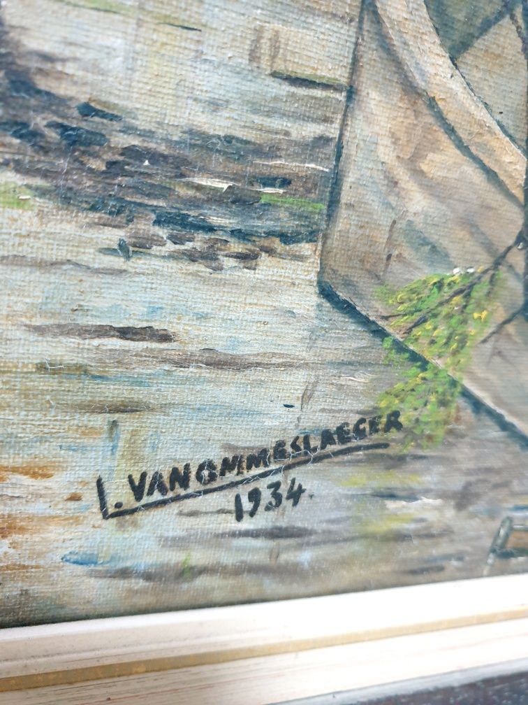 Paisagem - I. Vanommeslaeger 1934 - pintura em óleo sobre tela
