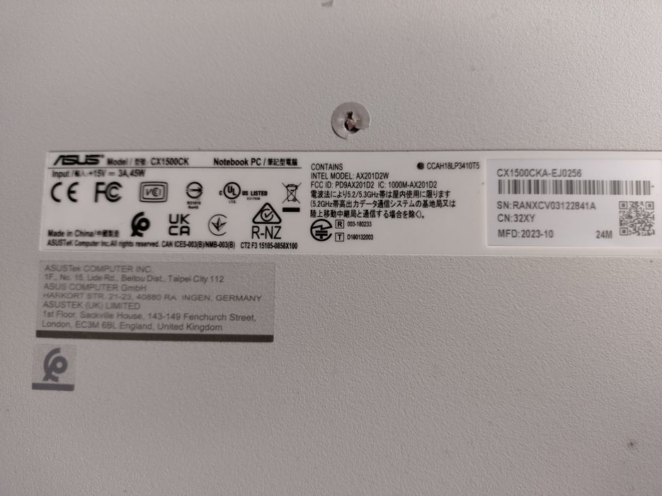 Computador portátil ASUS CX1500CK - Venda peças