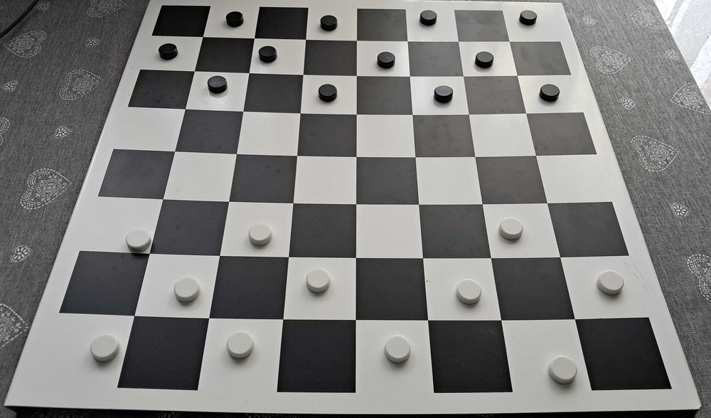 Duża metalowa tablica - Warcaby - magnetyczne