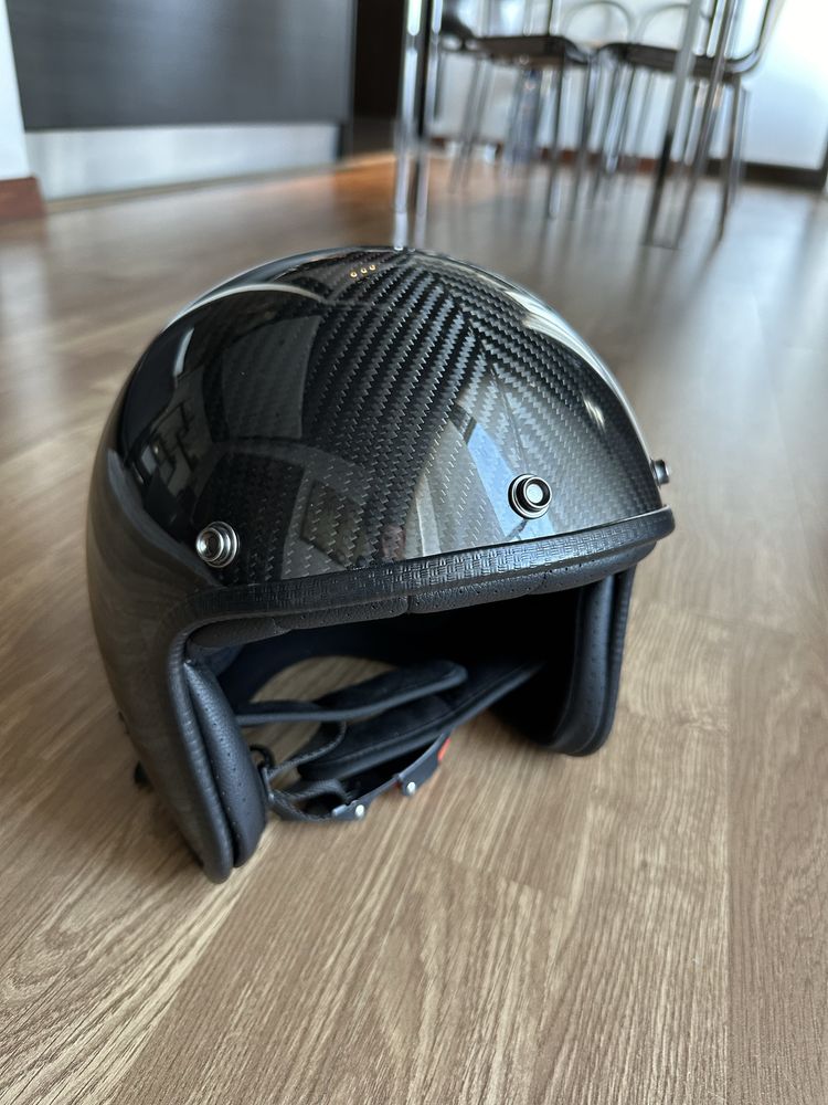 Capacete jet 3/4 carbono