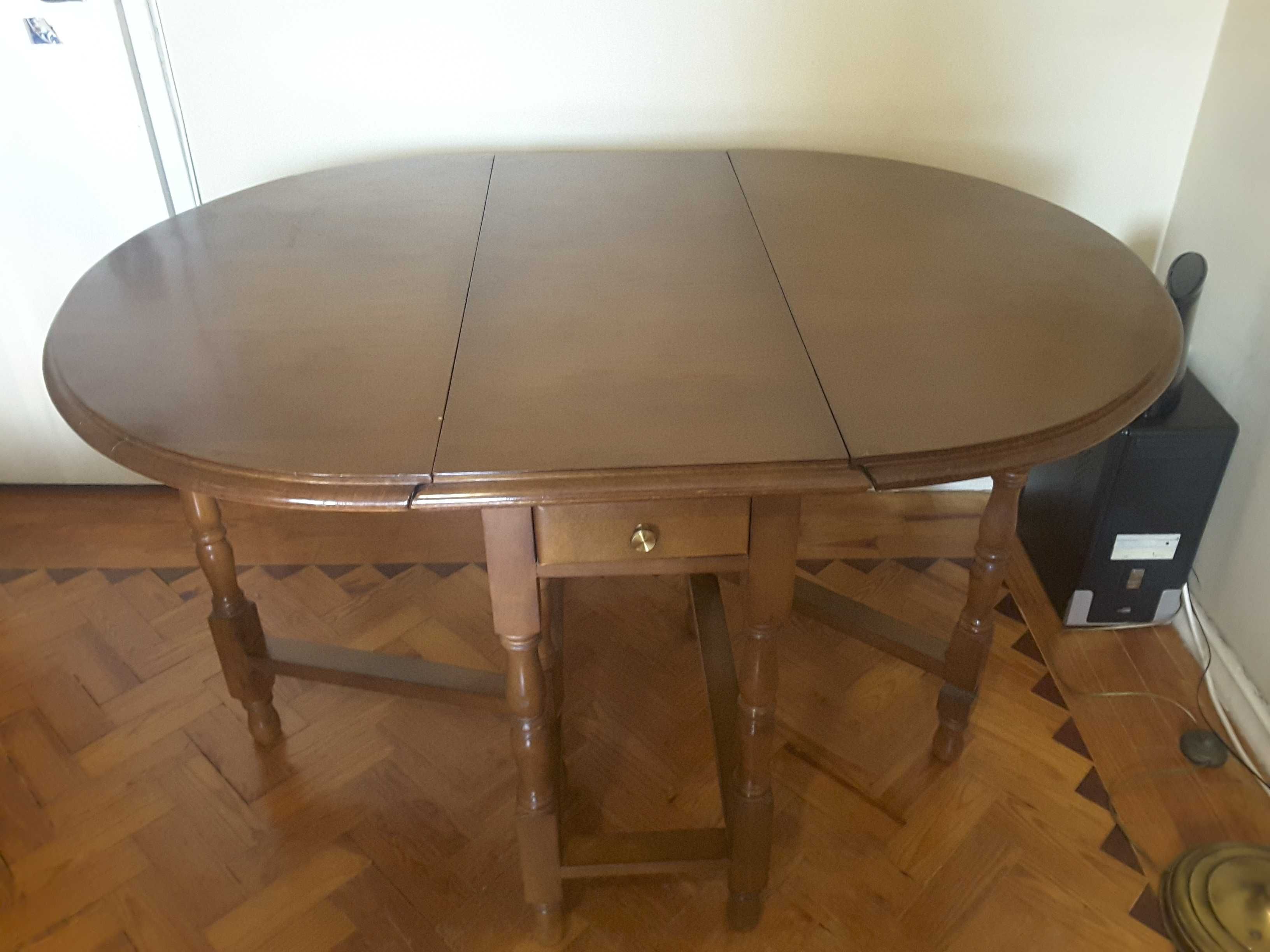 Mesa Antiga de Abas Oval Dobrável