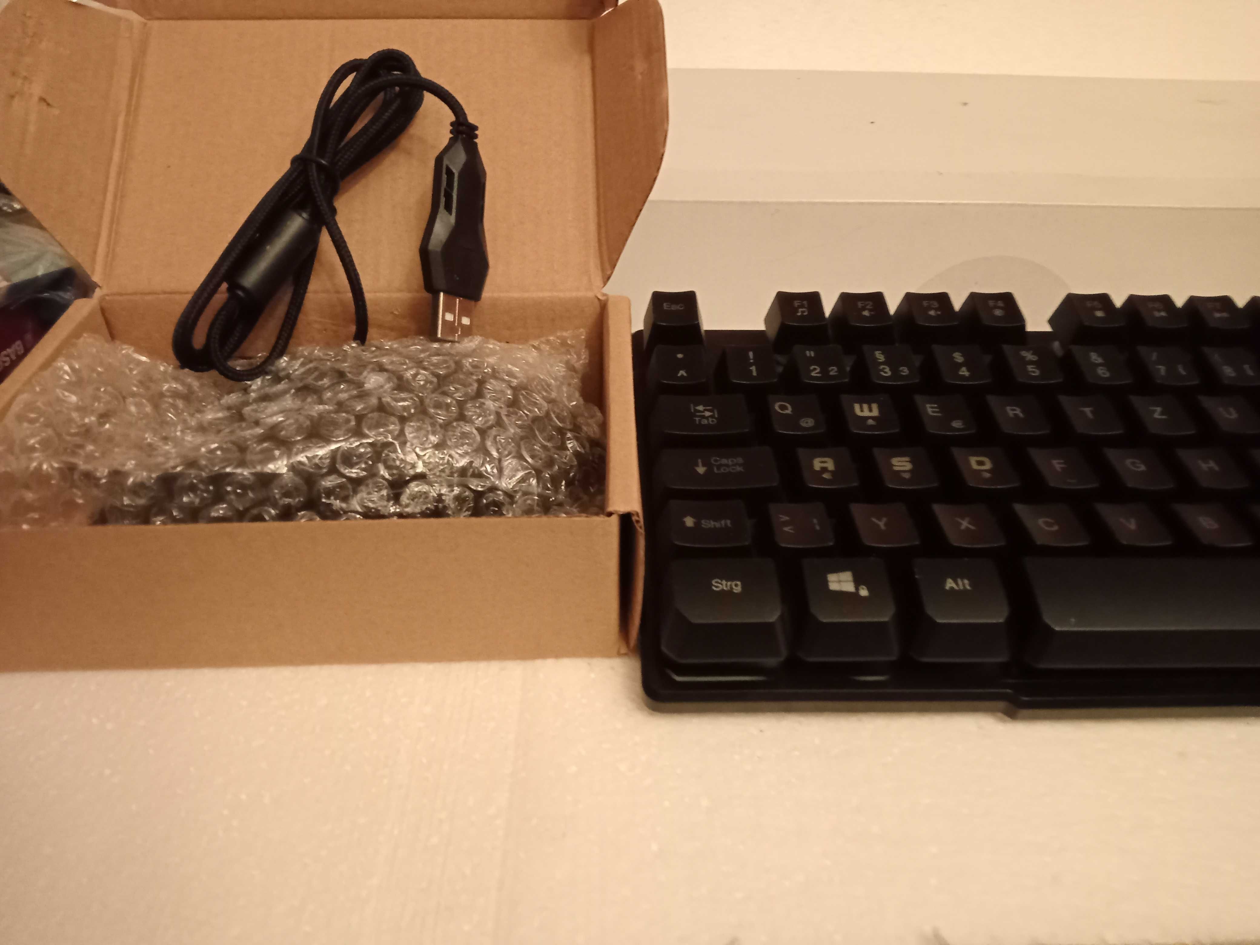Klawiatura BAKTH K1 Nowa i Mysz do gier PRO PC, podświetlenie LED, USB
