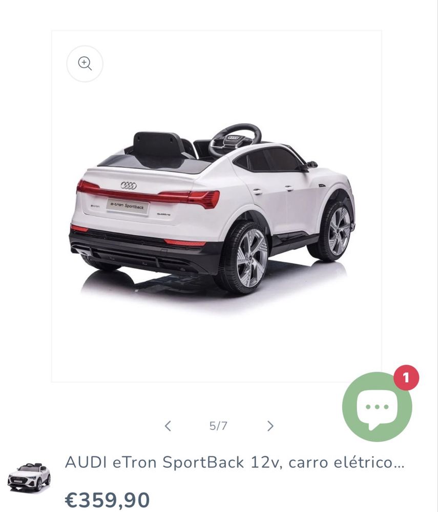 AUDI eTron SportBack 12v, carro elétrico para crianças