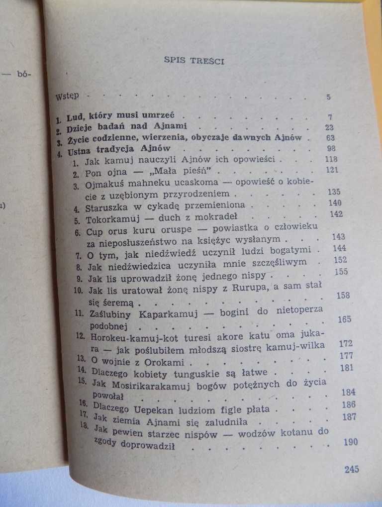 „ Dzieje i legendy Ajnów”, „Antyczni Bracia”, „Znak Jastrzębca”