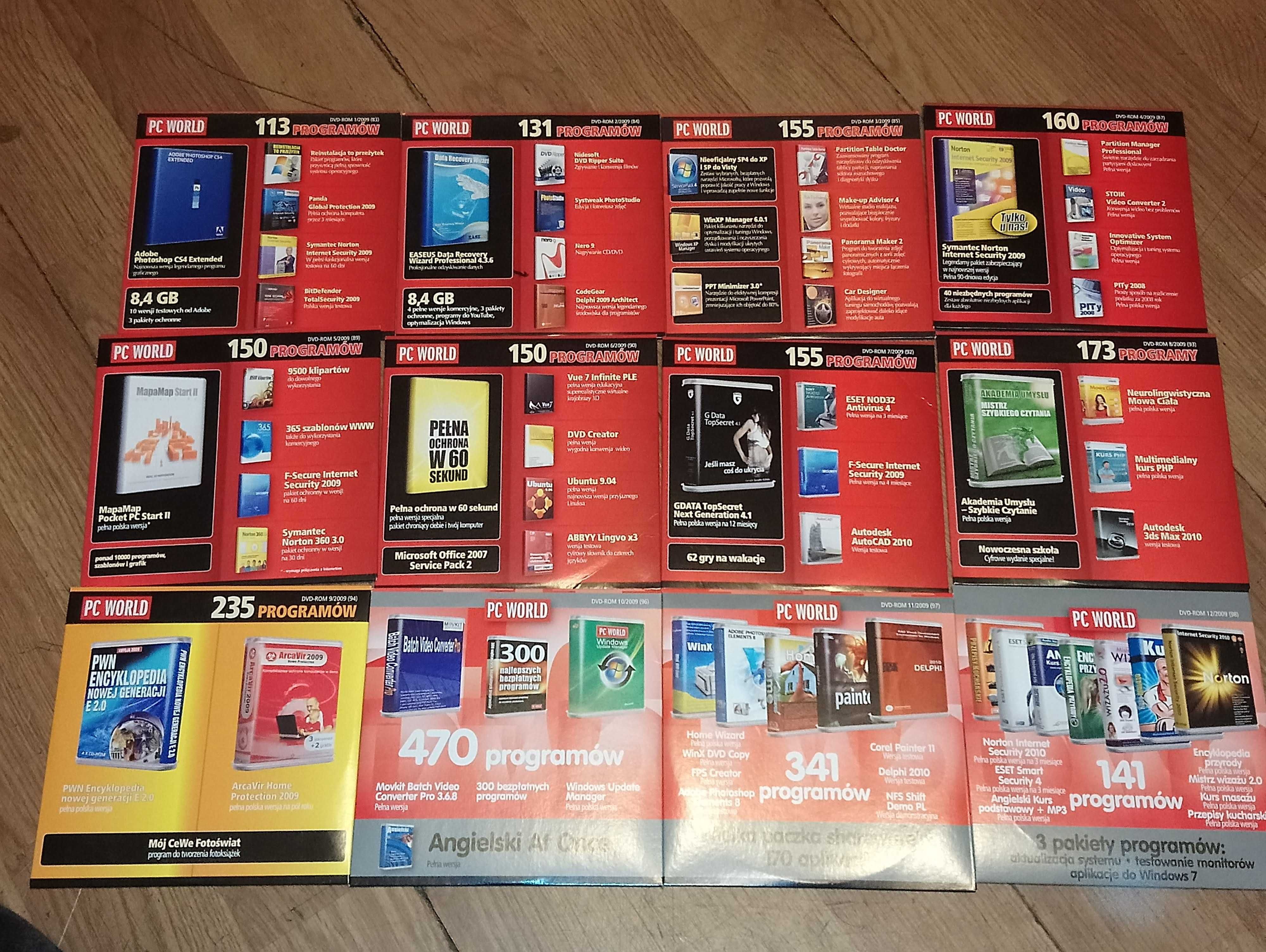 Płyty DVD z czasopism komputerowych PC WORLD CHIP kompletne roczniki