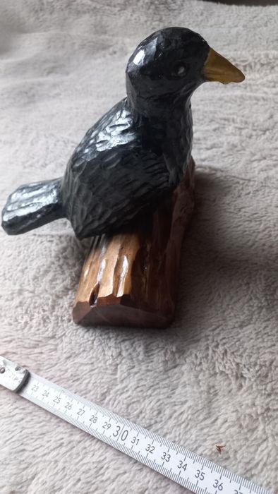 Figura rzeźba  z drewna- kos