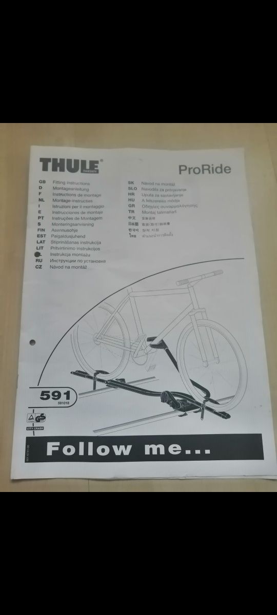 Thule ProRide 591 uchwyt rowerowy bagażni rowerowy na dach nowy