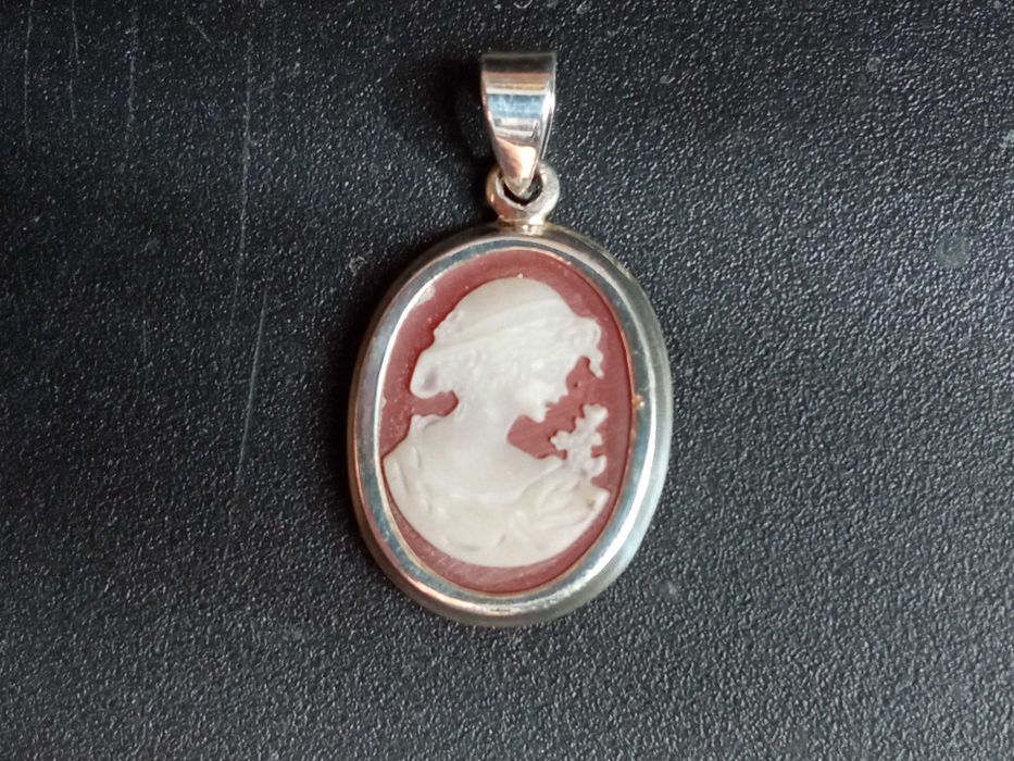 Srebrna zawieszka Srebrny wisiorek Kamea Agat Kobieta srebro 925