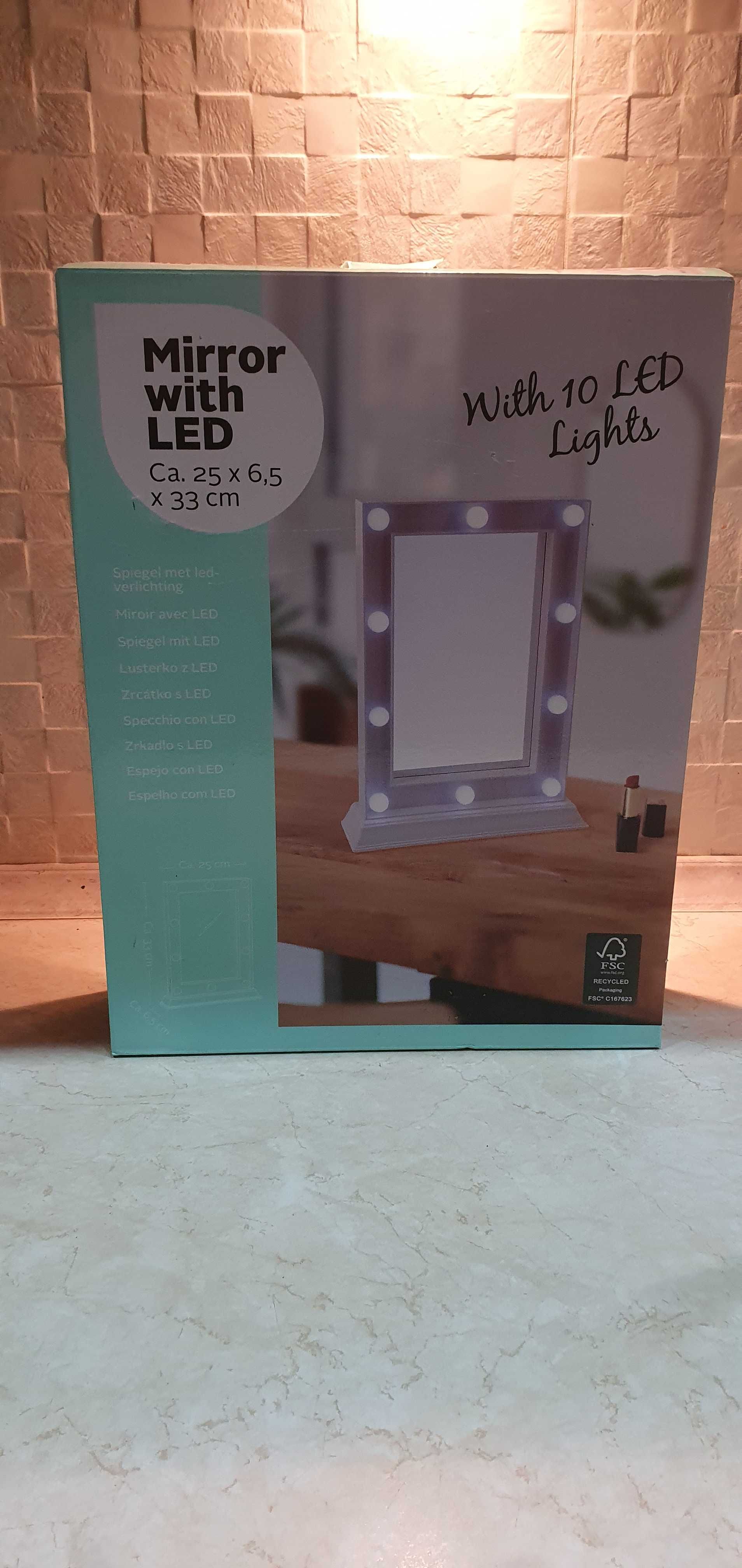 Lusterko do makijażu - 10 LED