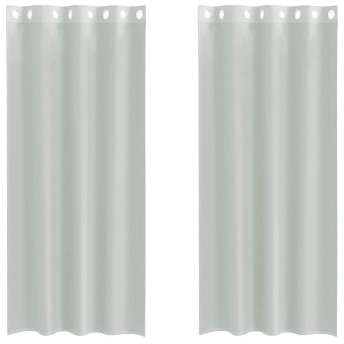 Vidaxl Zasłony Woalowe Z Przelotkami 2 Szt. Jasnoszary 140X245 Cm