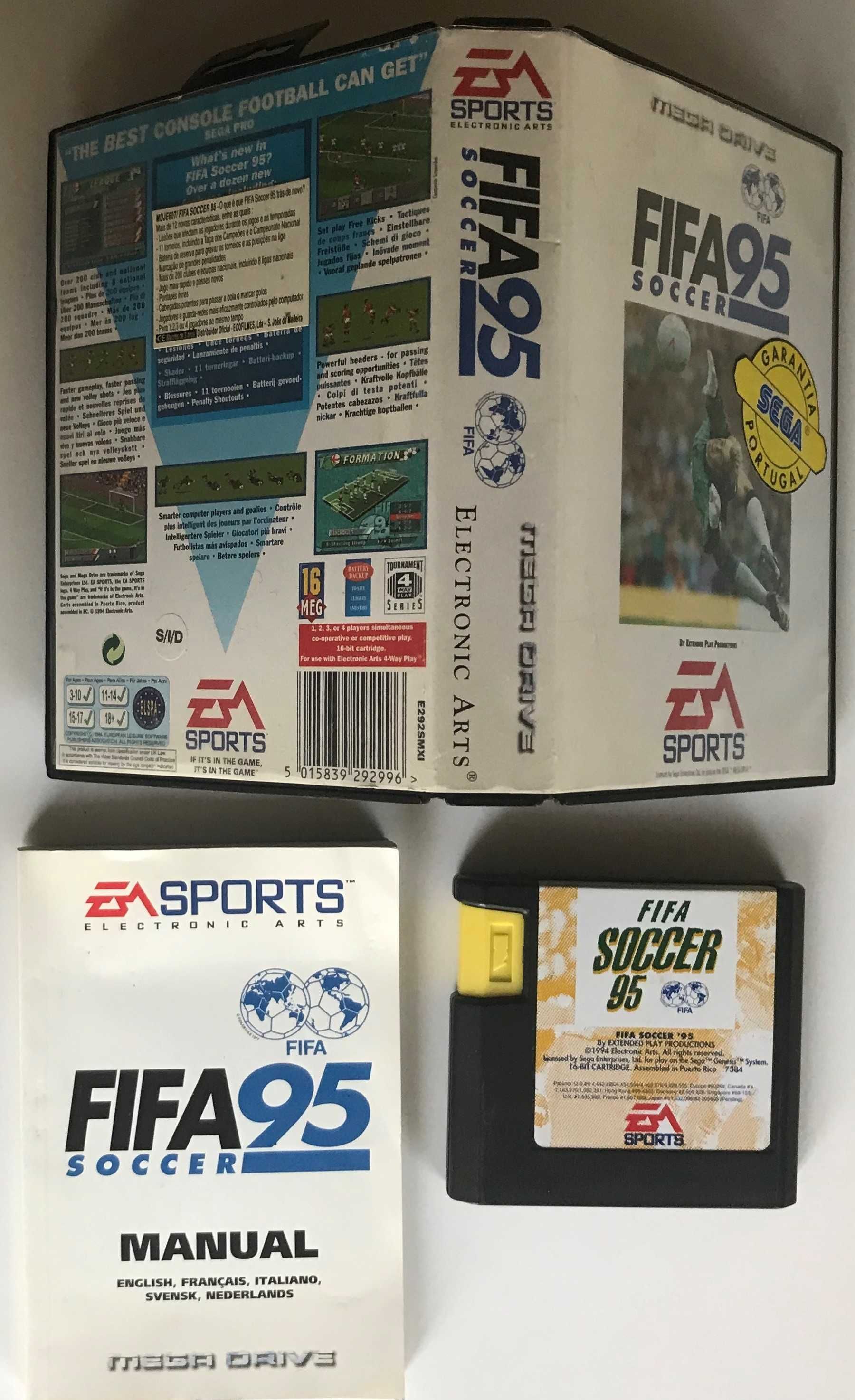 Jogo SEGA MEGADRIVE "FIFA 95 Soccer" Original e Completo / 1994