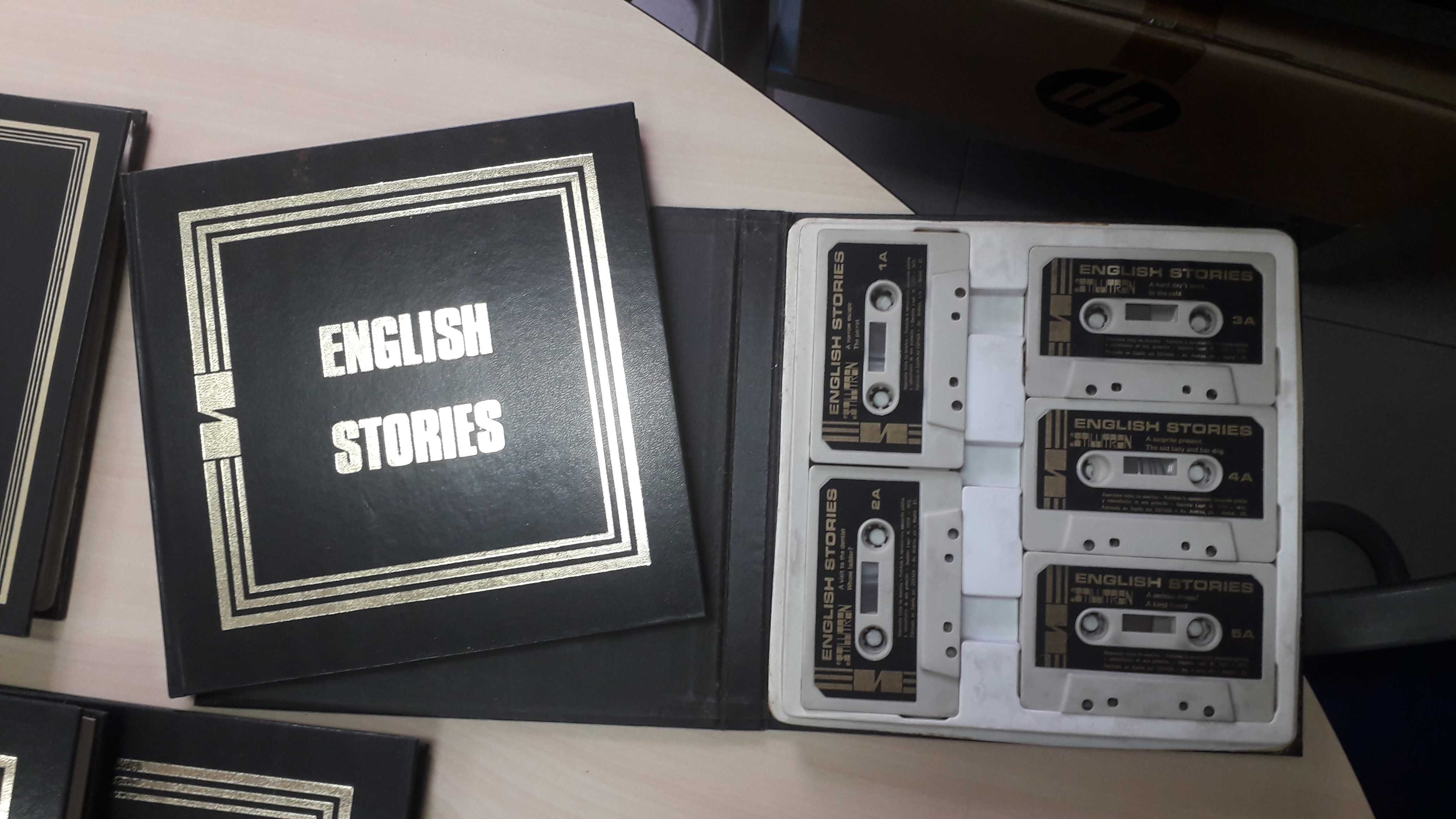 curso português-inglês STILLITRON de 1972 com livros e cassetes