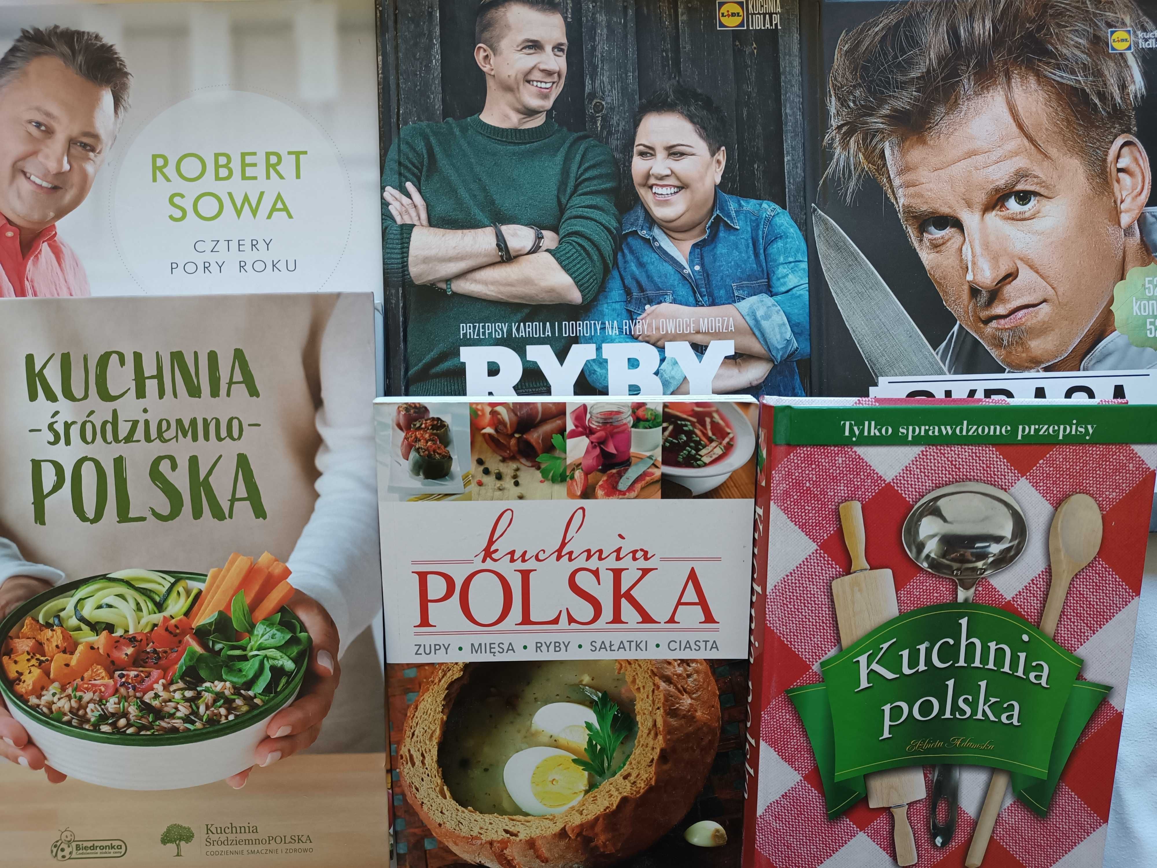 Książka kucharska x 6, Karol Okrasa, Brodnicki, Sowa i in., gotowanie