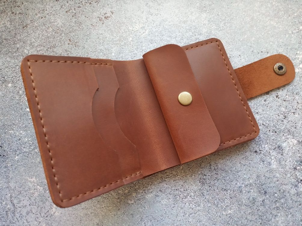 Шкіряний гаманець портмоне ручна робота кожаный бумажник кошелек