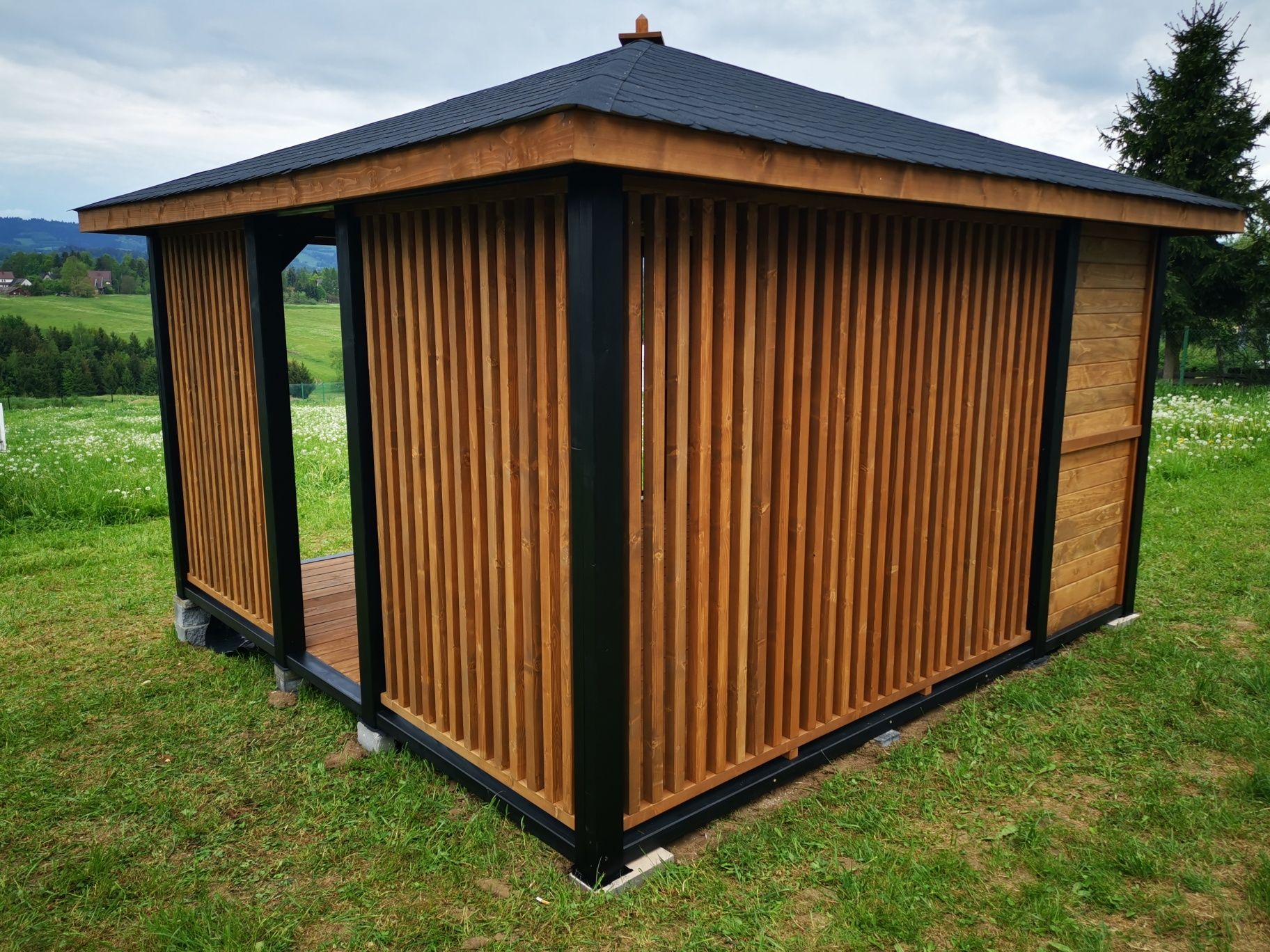 Altana 4x4 Z lamelami domek pergola lamele lamel
