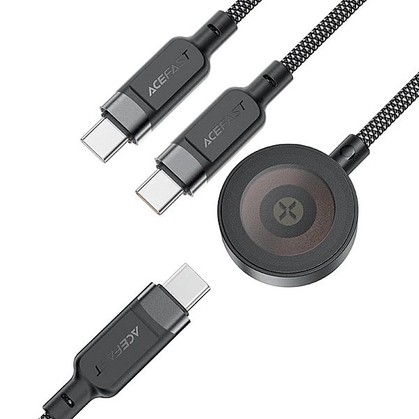 Kabel 3w1 Acefast C6-11 USB-C - 2x USB-C / Qi 480Mb/s 100W 1.2m - czar