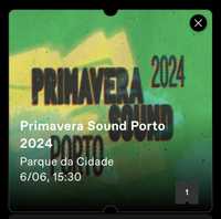 1 Bilhete Primavera Sound Porto 6 de junho