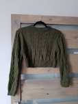 Oliwkowy komplet spódnica plus sweter