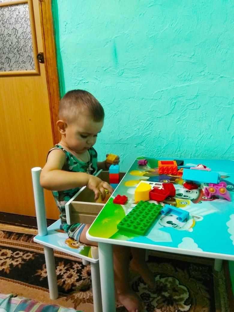 Детский столик и стул "ЩЕНЯЧИЙ ПАТРУЛЬ" парта-стульчик 1-2 - 2-7 лет