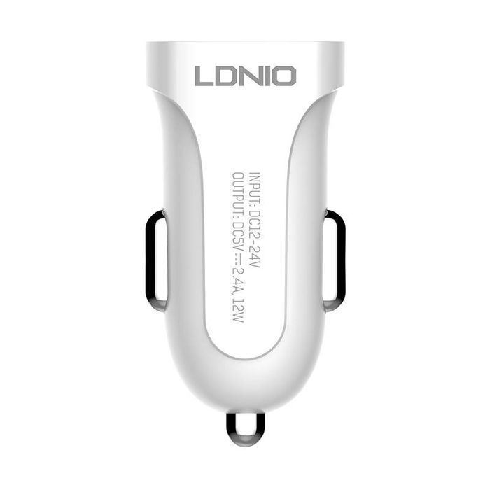 Ładowarka Samochodowa Ldnio 1X Usb, 12W + Kabel Micro Usb (Biała)