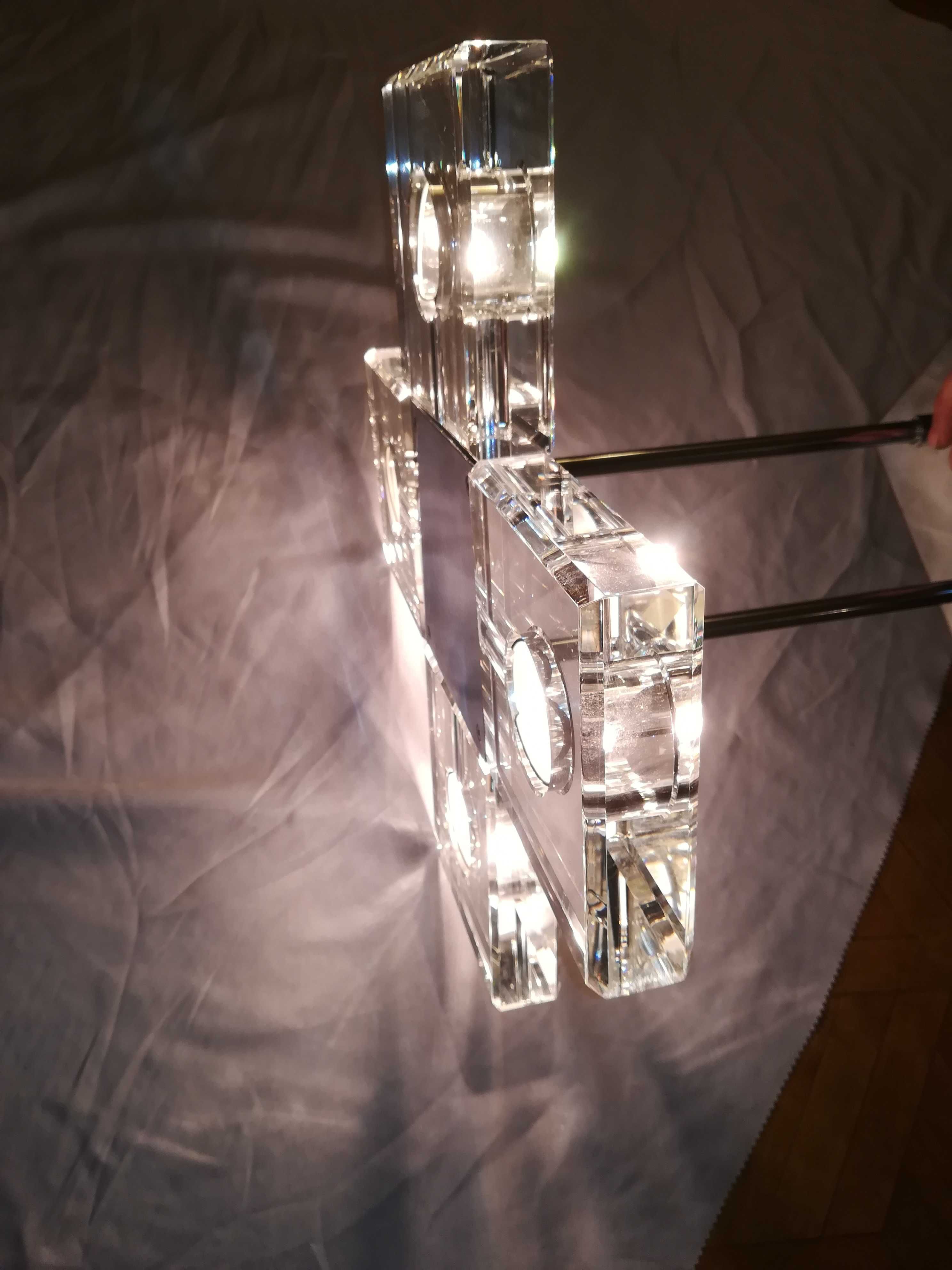 Niebanalna Lampa szlifowane grube szkło nowoczesny wzór chromowana