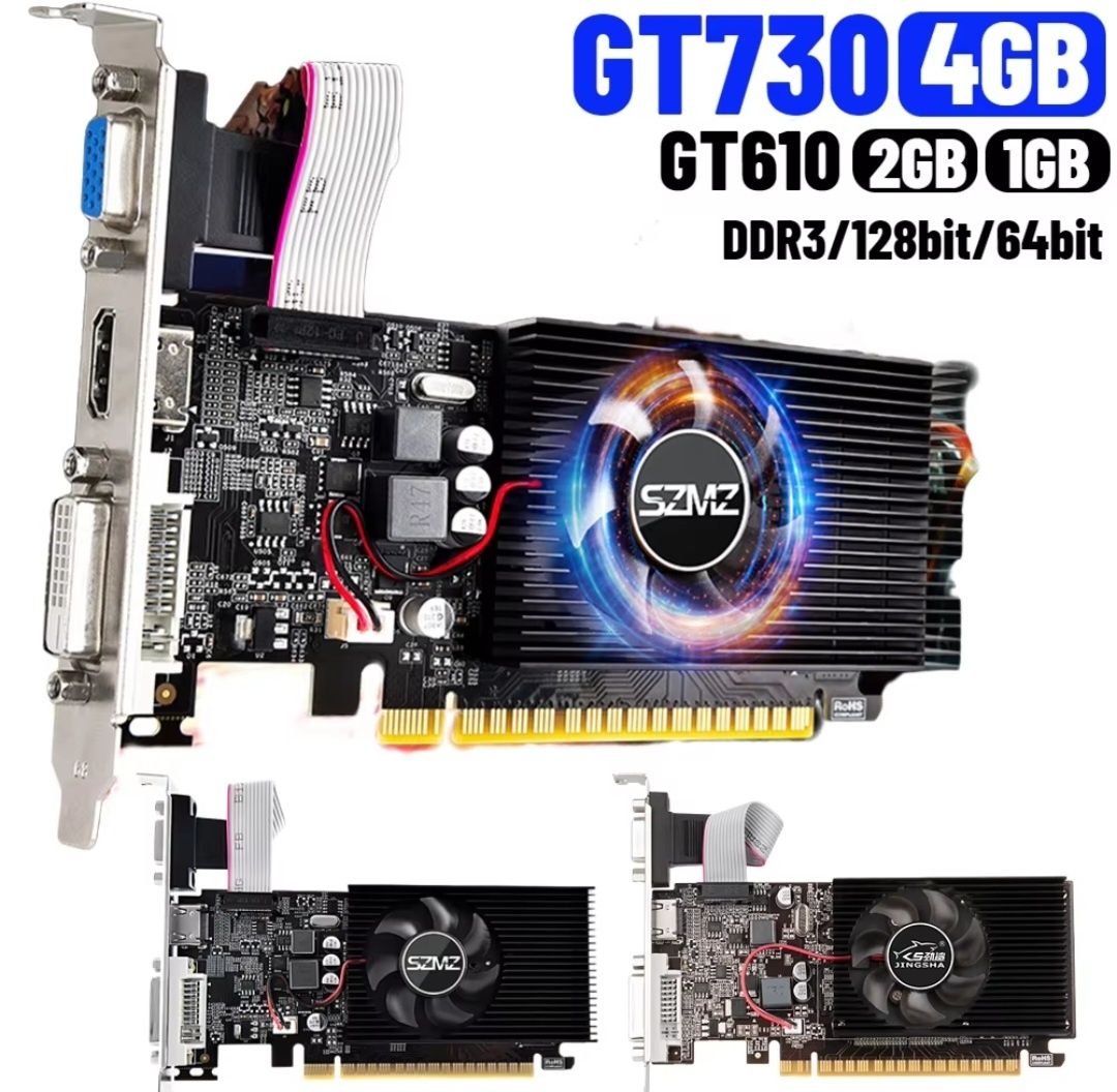GT730 4 Гб DDR3 128 біт відеокарта з портом HDM
VGA DVI PCI-E2.0 16X к