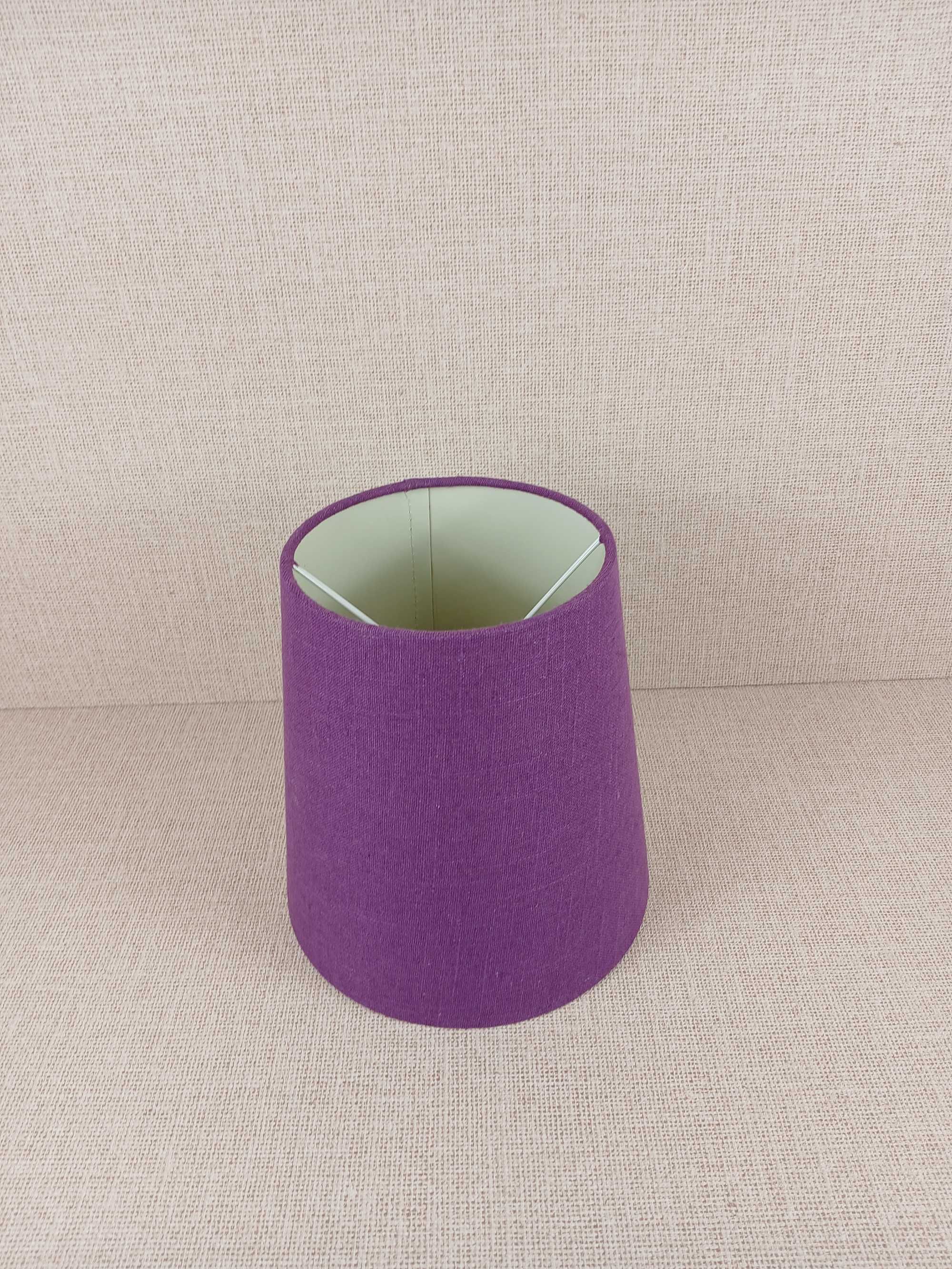 Piękny abażur do lampki Fioletowy stożek Nowoczesny styl Len H 20 cm