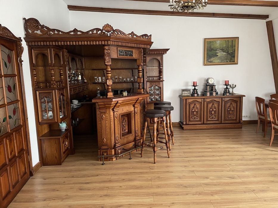 Barek dębowy, barek drewniany, bufer, hokery