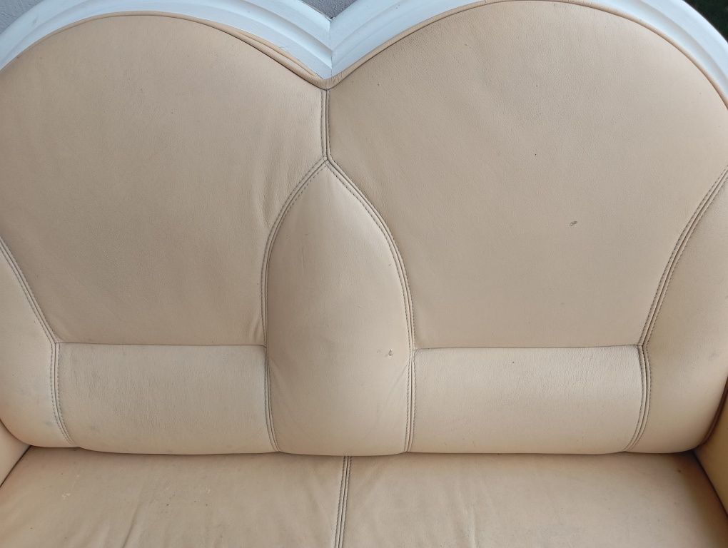 Skórzana ,dębowa sofa "dwójka"