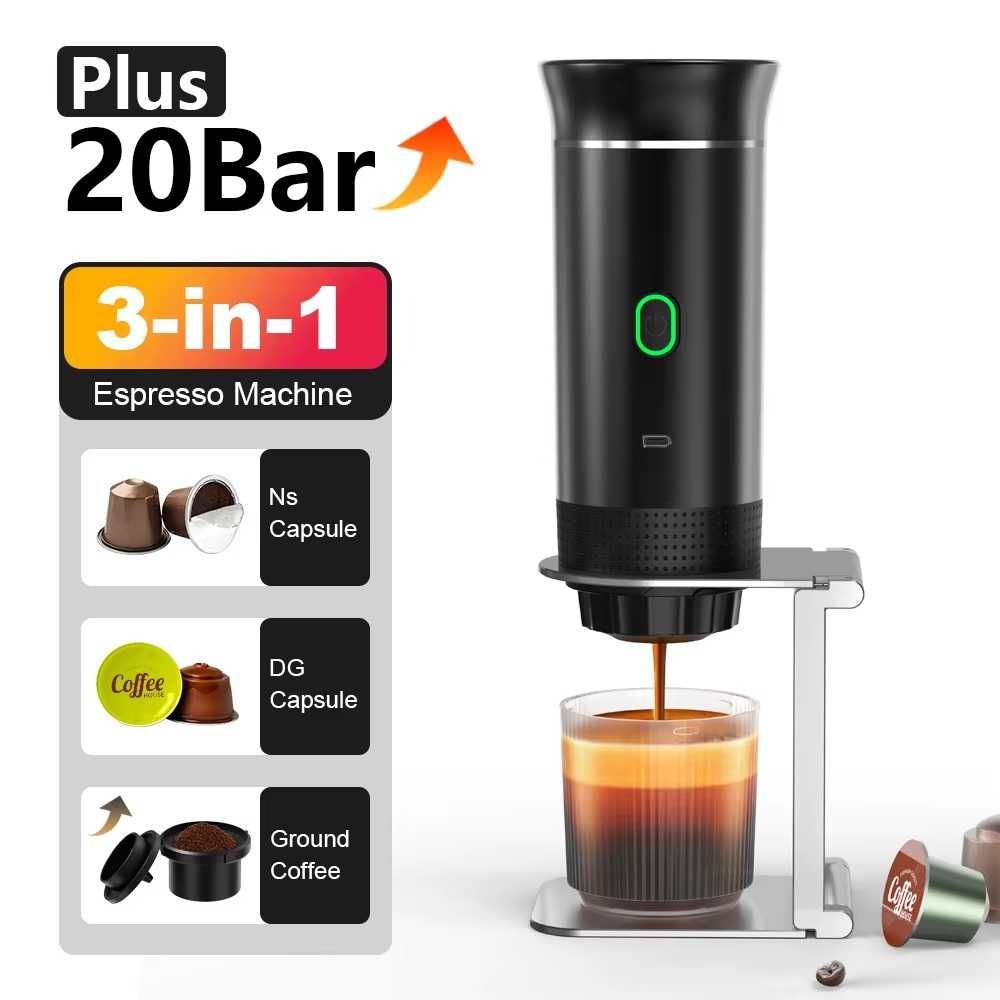 Máquina de café expresso portátil elétrica sem fio multicapsula