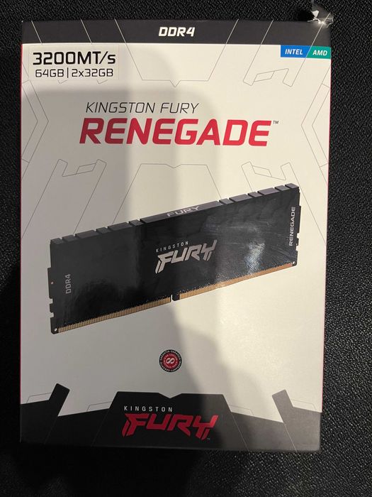 Pamięć RAM Kingston FURY Renegade 64GB [2x32GB 3200MHz DDR4 CL16 DIMM]