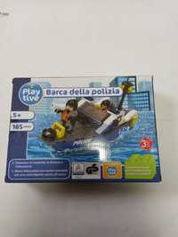 Compatível lego- barco de patrulha policia