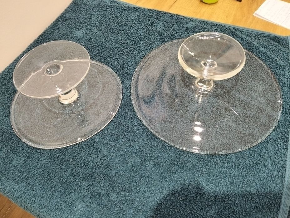 Patera szklana patery 2 sztuki