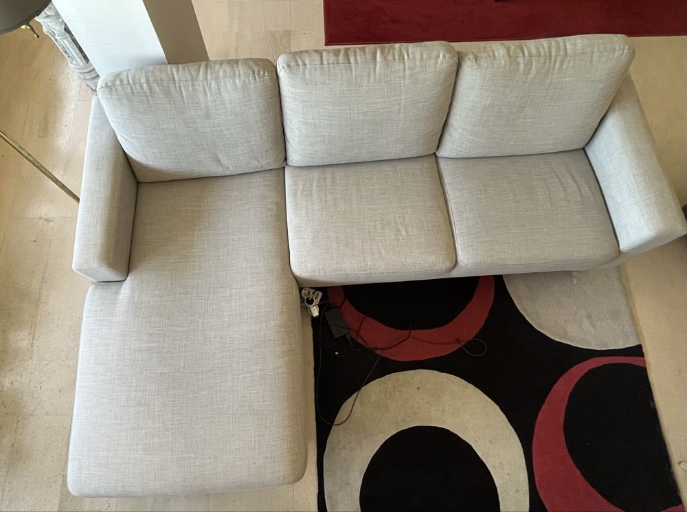 Sofa Jysk cinzento EGENSE chaise-longue