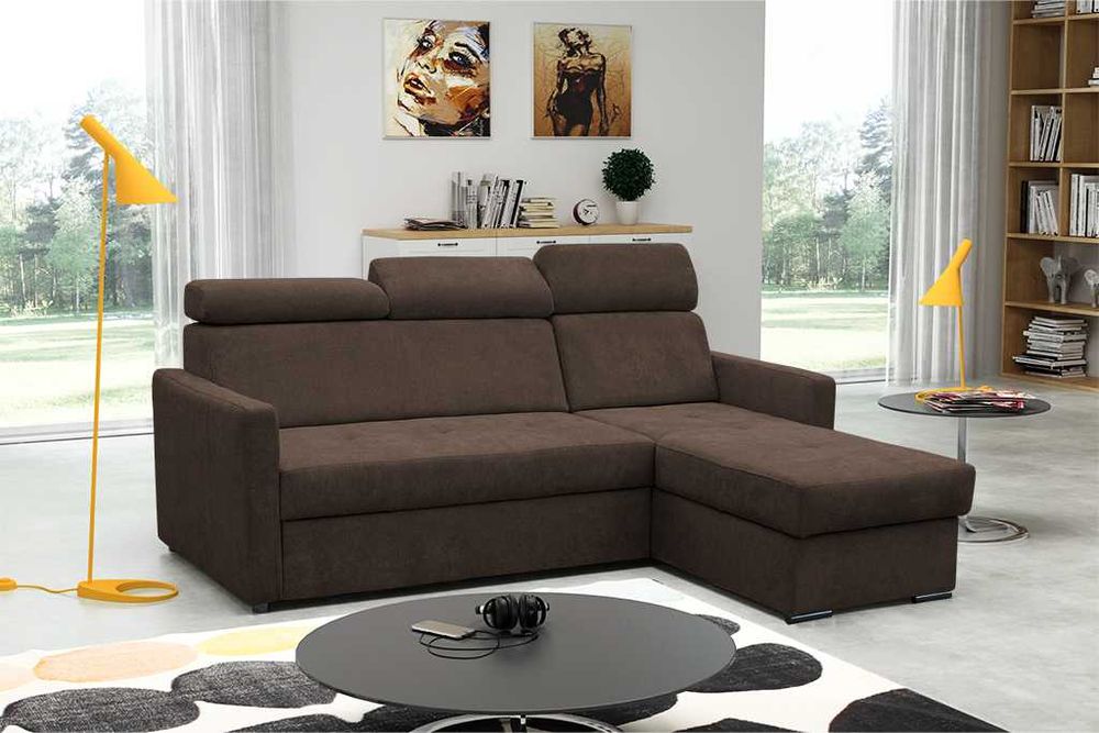 NOWY szary narożnik z funkcją i pojemnikiem KOMPAKTOWY - wyprzedaż 50%