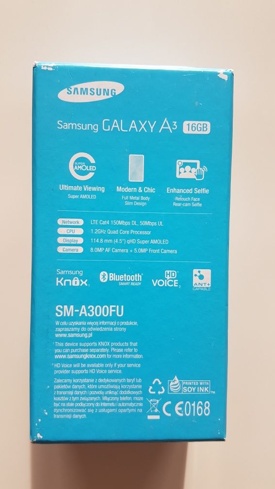 Pudełko po smartfonie SAMSUNG A3 SM-A300FU
