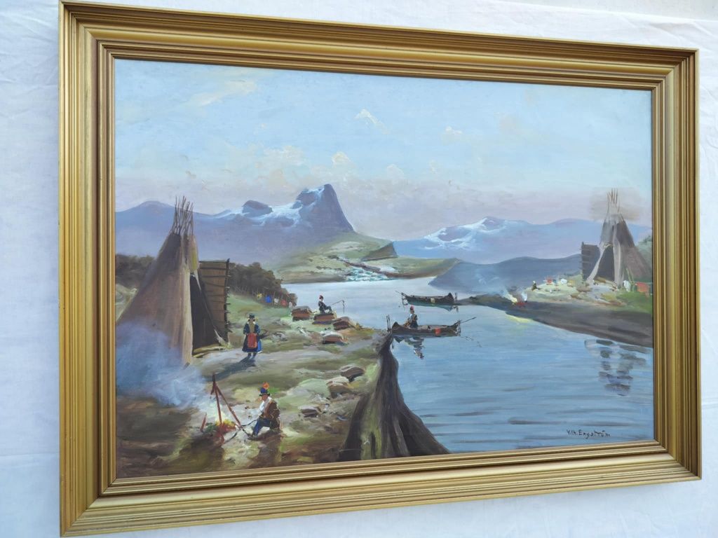 Stary obraz na płótnie Vilhelm Oskar Engström (1830- 1877)