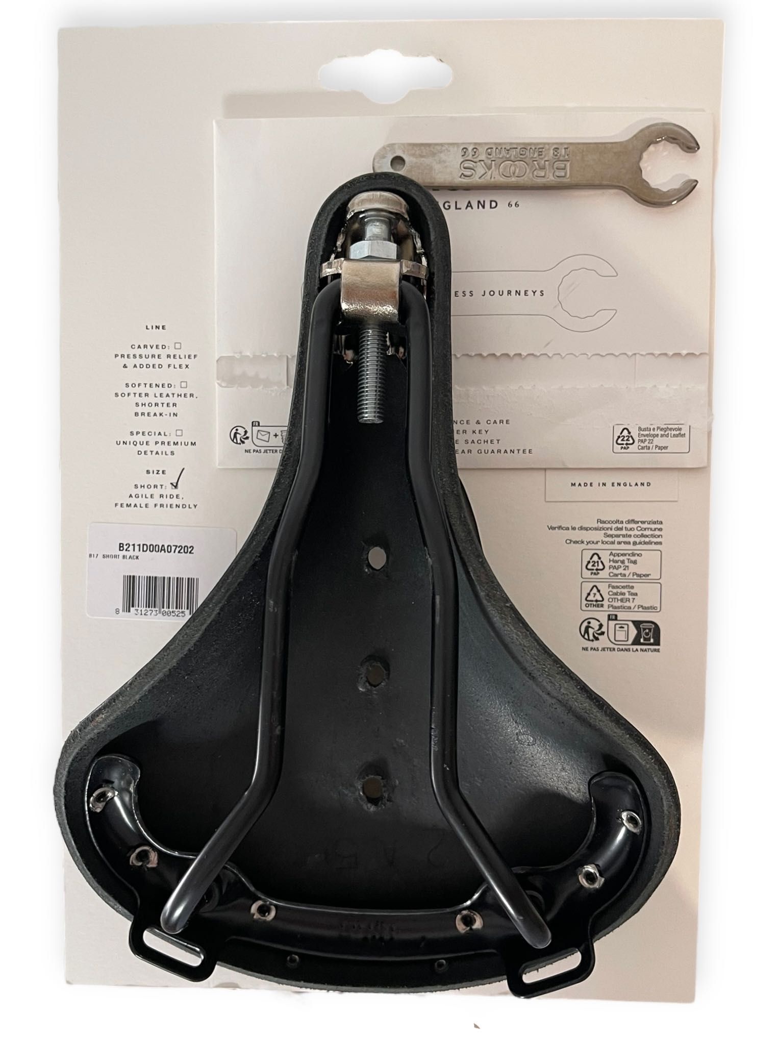 Siodełko BROOKS B17 Short czarne skóra hand made ORYGINALNE FV/029-253