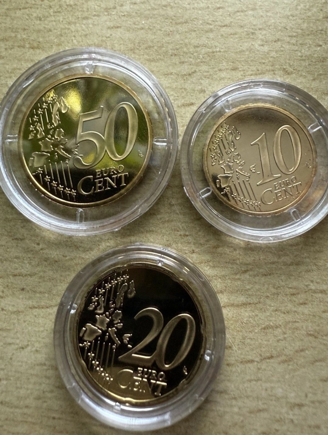 7 Moedas Proof de 1 Cent a 1 Euro Mónaco, 2005 e 2006