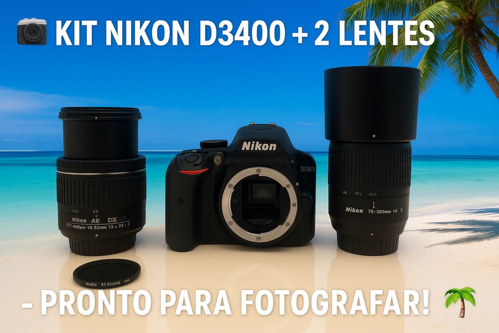 Kit Nikon D3400 + 2 lentes