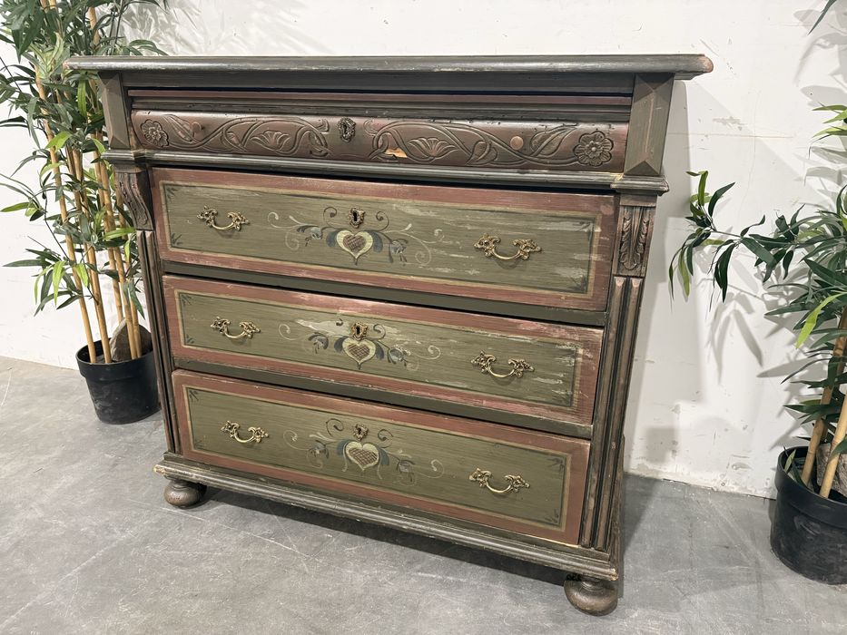 Piękna malowana ręcznie komoda drewniana dowóz wysyłka