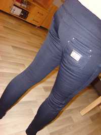 Granatowe legginsy rurki spodnie M/38