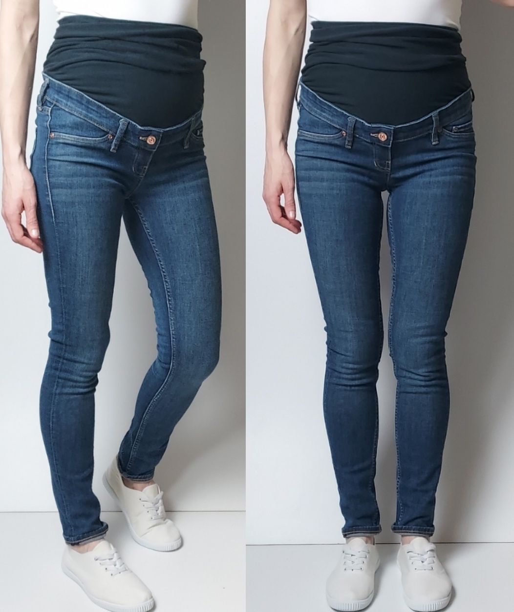 H&M MAMA_jeansy ciążowe Skinny_XS/S L74cm