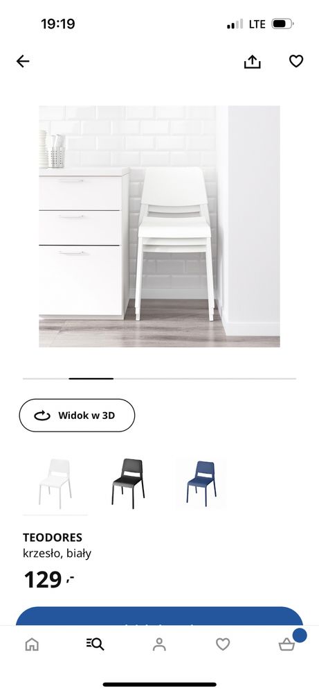 Krzesła Teodores Ikea 4 szt.