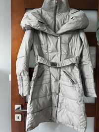 Kurtka zimowa ciepła modna z kołnierzem z paskiem rozmiar 42 XL