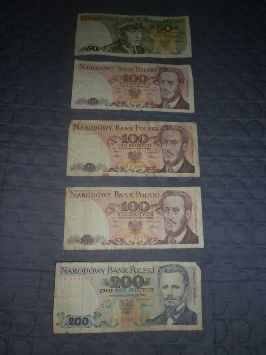 Banknoty z PRL-u zestaw 10 banknotów 10,20,50,100,200zł