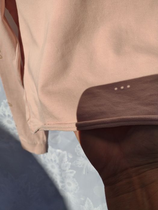 Crop-top brudny pudrowy róż bluza z kapturem ,długi rękaw,cienka