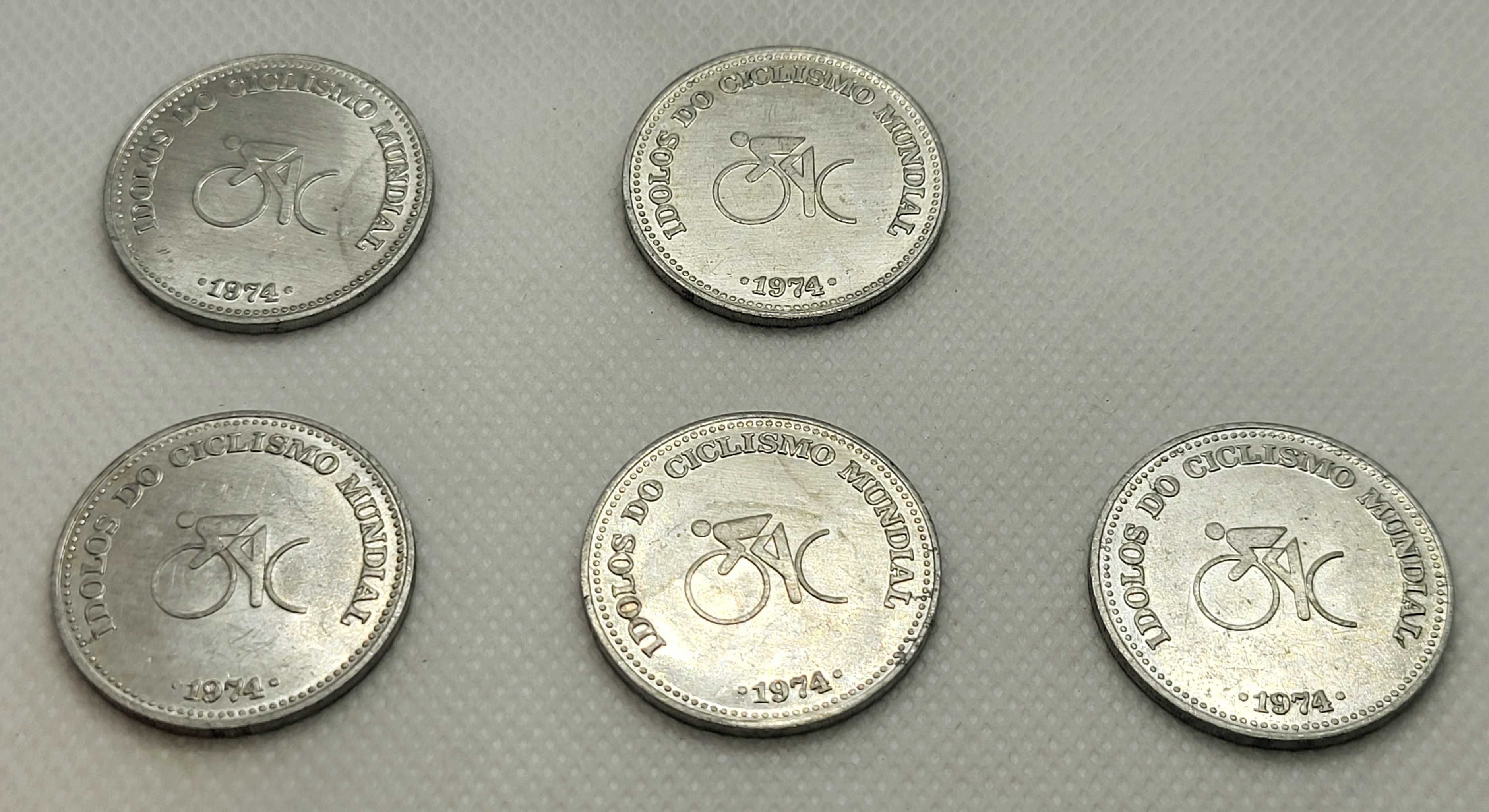 Moedas Ídolos do Ciclismo Mundial 1974 - 5 Unidades