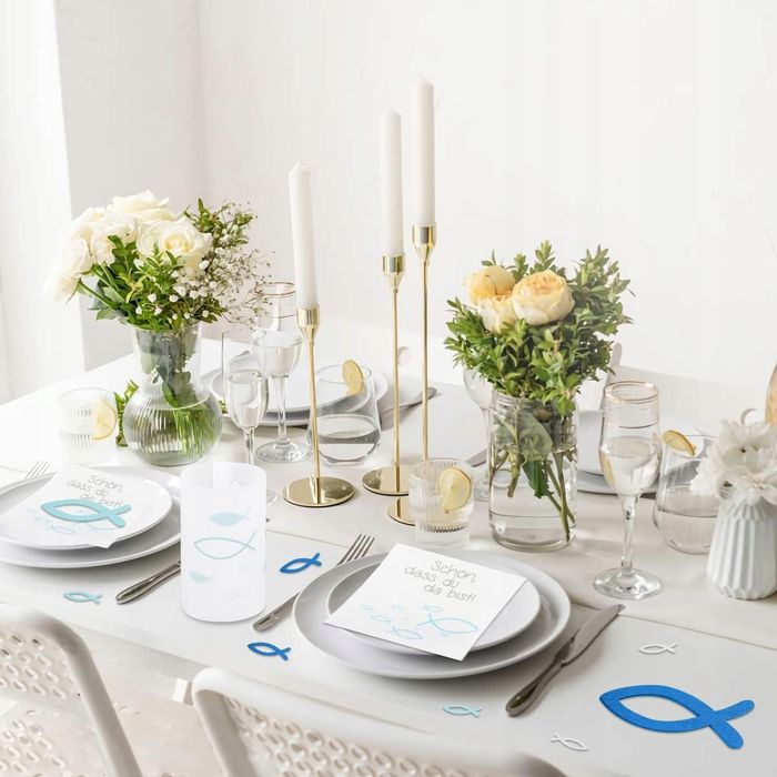 Mini Lampiony Składane Rybki Na Komunie Komunia Chrzest 6 Sztuk