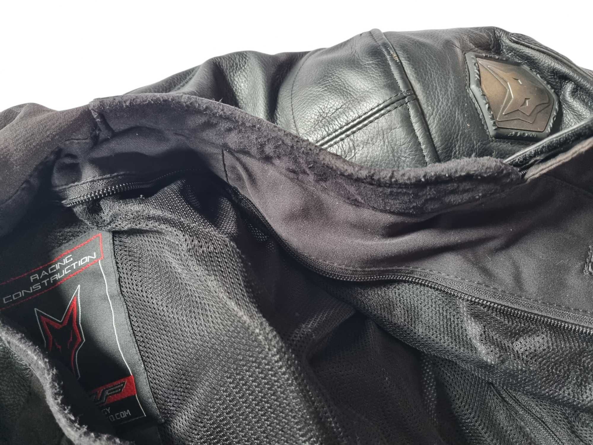 WOLF kurtka męska motocyklowa r. 52 M L skórzana z ochraniaczami